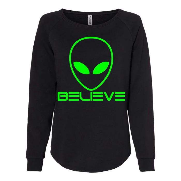 Alien Believe Funny Science Womens California Wash Sweatshirt