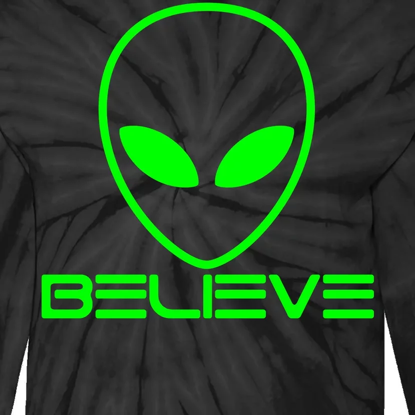 Alien Believe Funny Science Tie-Dye Long Sleeve Shirt