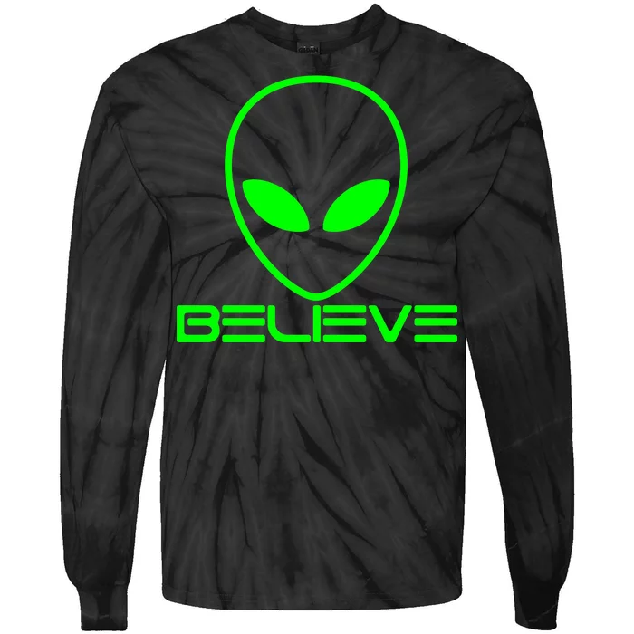 Alien Believe Funny Science Tie-Dye Long Sleeve Shirt