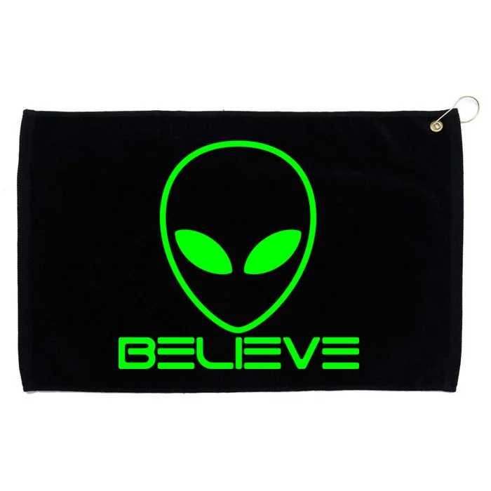 Alien Believe Funny Science Grommeted Golf Towel