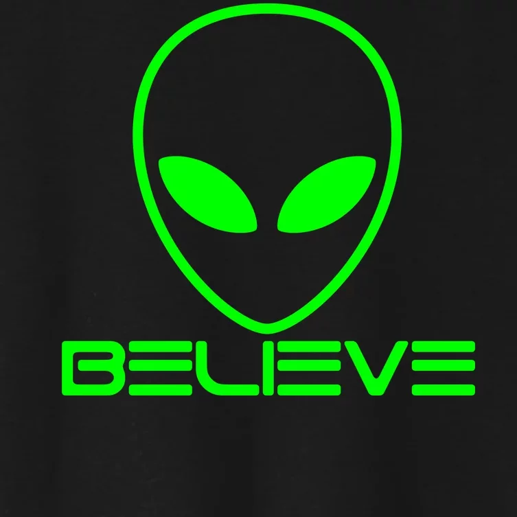 Alien Believe Funny Science Women's Crop Top Tee