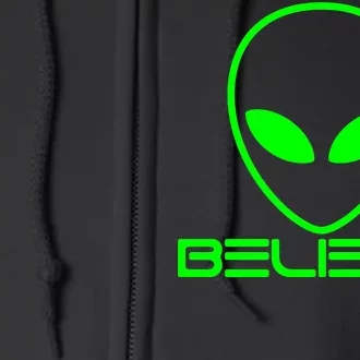 Alien Believe Funny Science Full Zip Hoodie