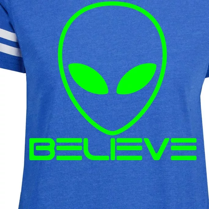 Alien Believe Funny Science Enza Ladies Jersey Football T-Shirt