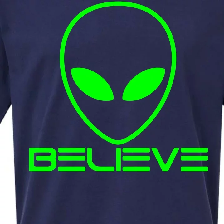 Alien Believe Funny Science Sueded Cloud Jersey T-Shirt