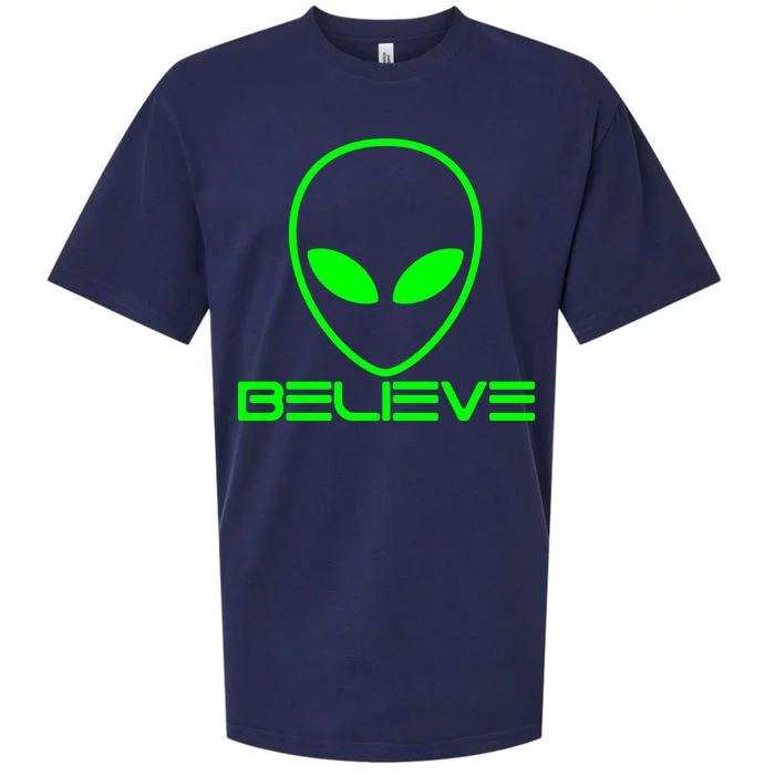 Alien Believe Funny Science Sueded Cloud Jersey T-Shirt