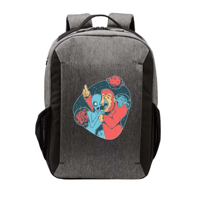 Alien Bigfoot Karaoke Vector Backpack