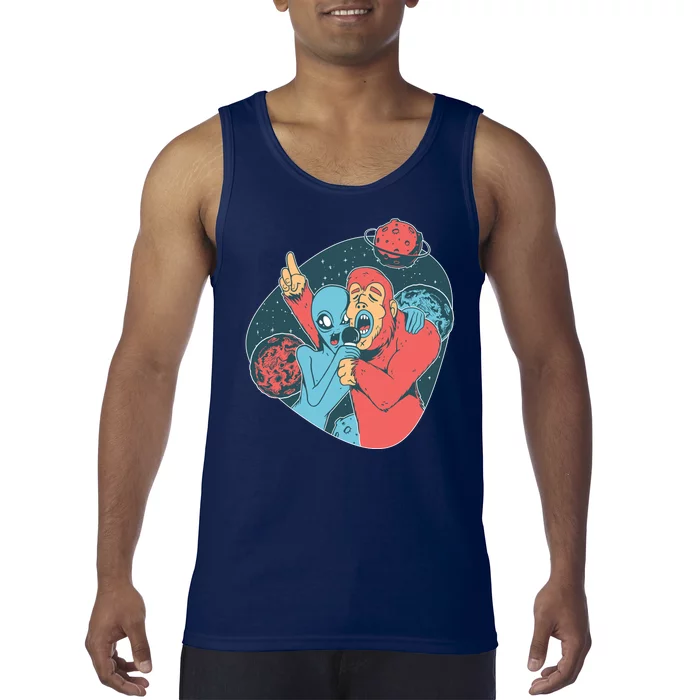 Alien Bigfoot Karaoke Tank Top