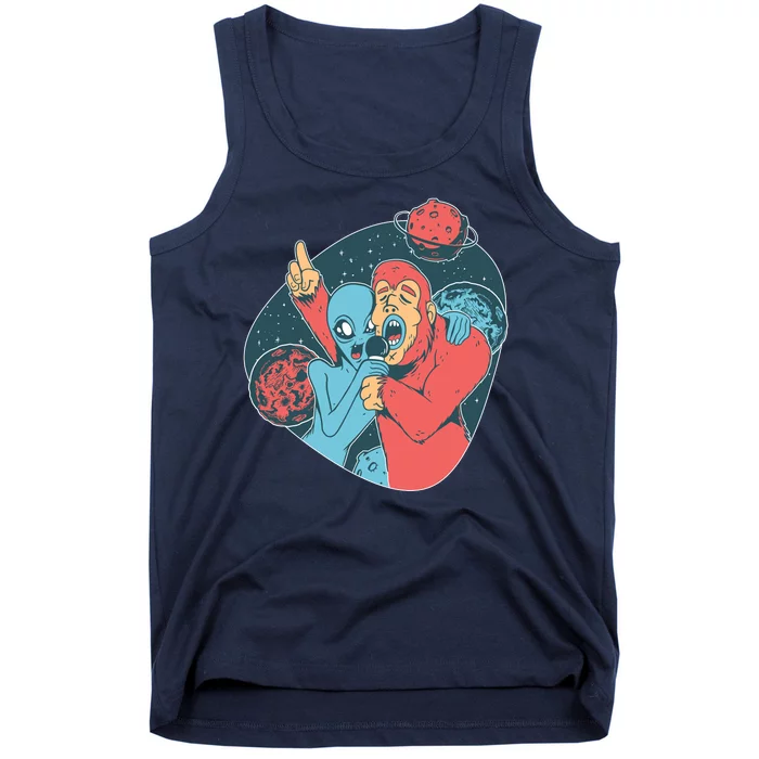 Alien Bigfoot Karaoke Tank Top