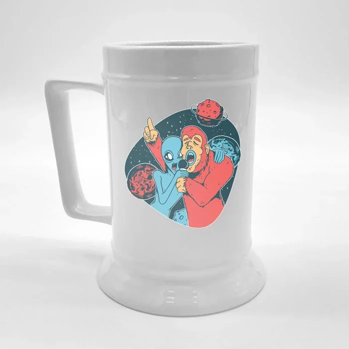 Alien Bigfoot Karaoke Front & Back Beer Stein