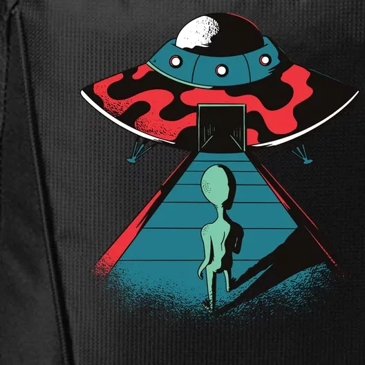 Alien Entering UFO City Backpack