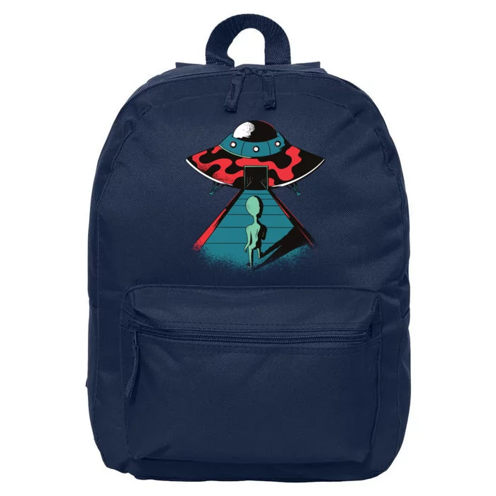 Alien Entering UFO 16 in Basic Backpack