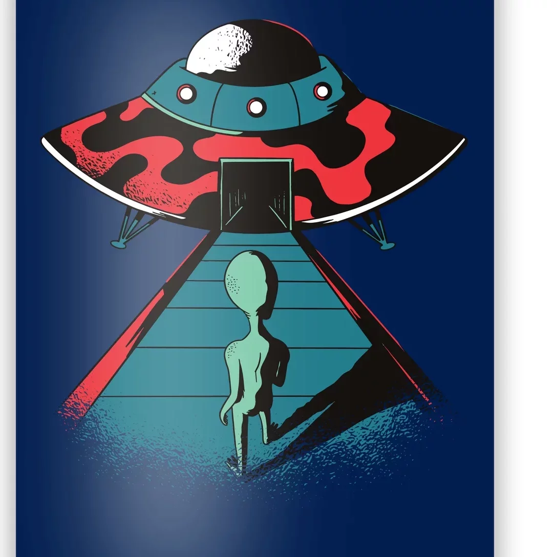 Alien Entering UFO Poster