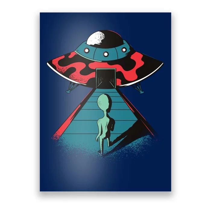 Alien Entering UFO Poster