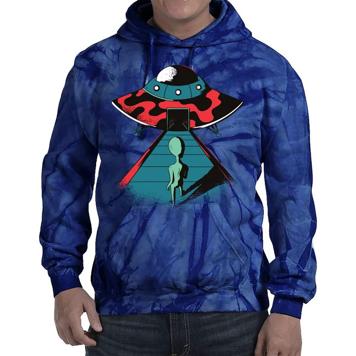 Alien Entering UFO Tie Dye Hoodie