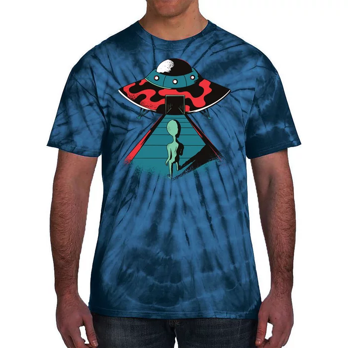 Alien Entering UFO Tie-Dye T-Shirt