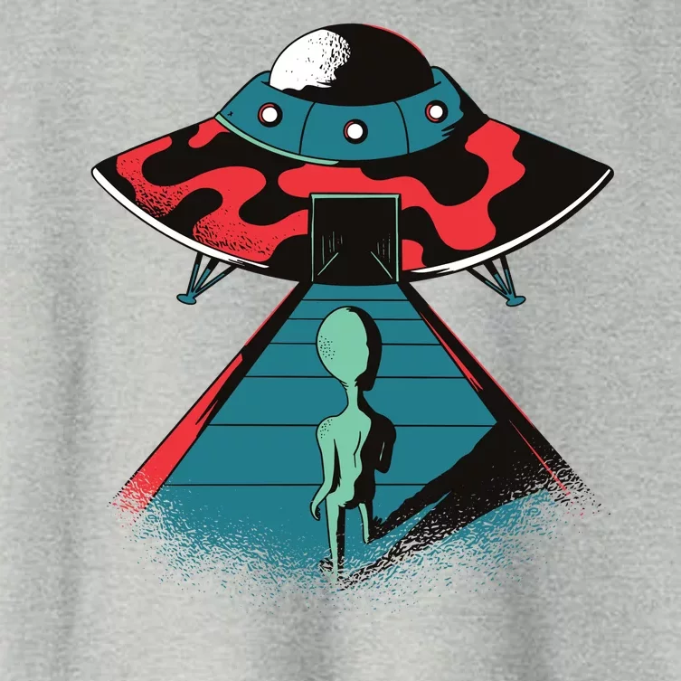 Alien Entering UFO Women's Crop Top Tee