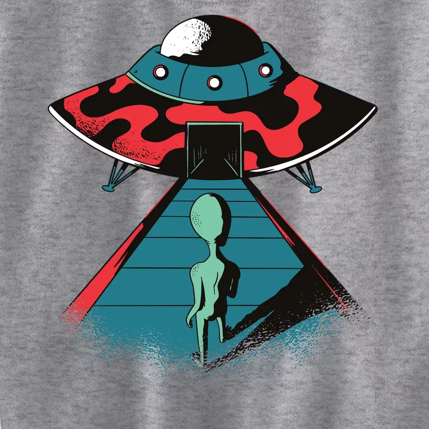 Alien Entering UFO Kids Sweatshirt