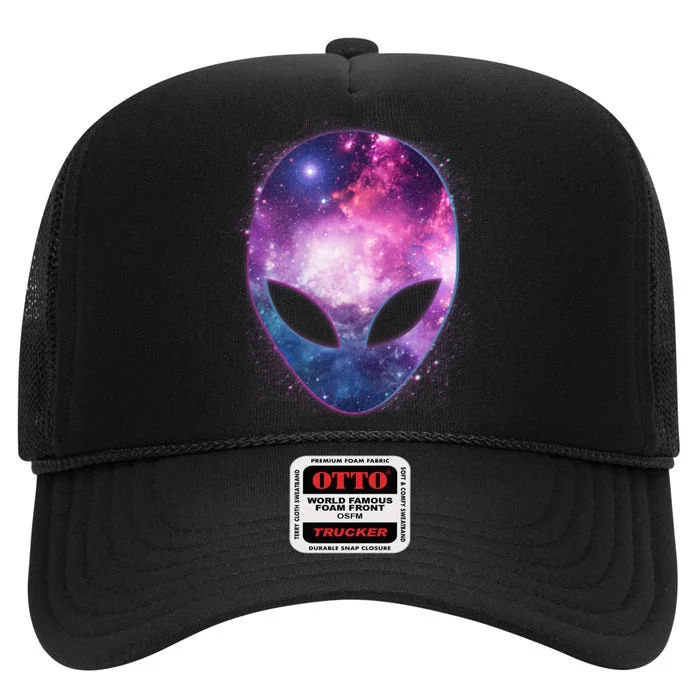 Alien Galaxy Face High Crown Mesh Trucker Hat