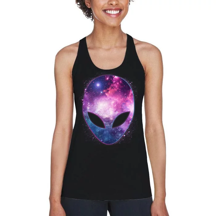 Alien Galaxy Face Women's Racerback Tank