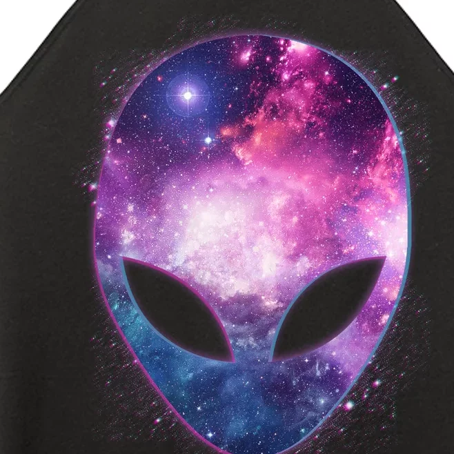 Alien Galaxy Face Women’s Perfect Tri Rocker Tank