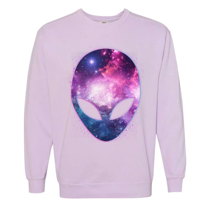 Alien Galaxy Face Garment-Dyed Sweatshirt