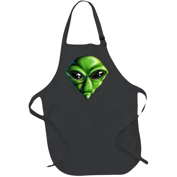 Alien Head Full-Length Apron With Pocket