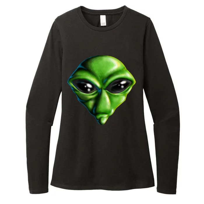 Alien Head Womens CVC Long Sleeve Shirt