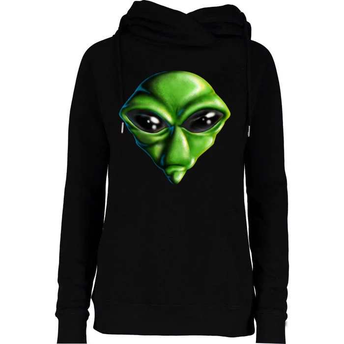 Alien Head Womens Funnel Neck Pullover Hood