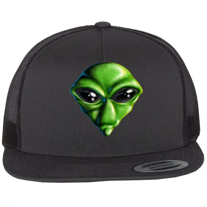 Alien Head Flat Bill Trucker Hat