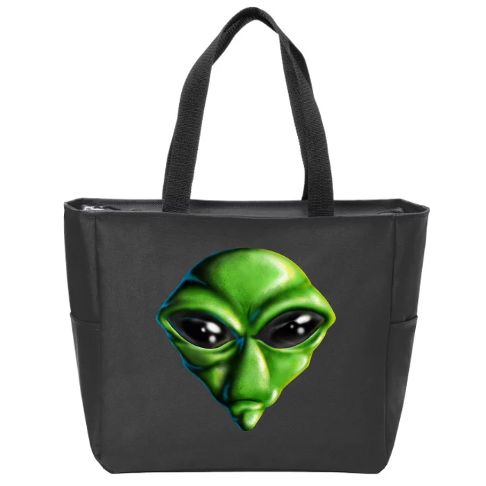 Alien Head Zip Tote Bag