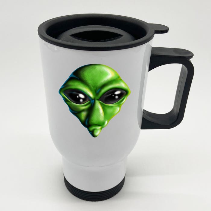 Alien Head Front & Back Stainless Steel Travel Mug