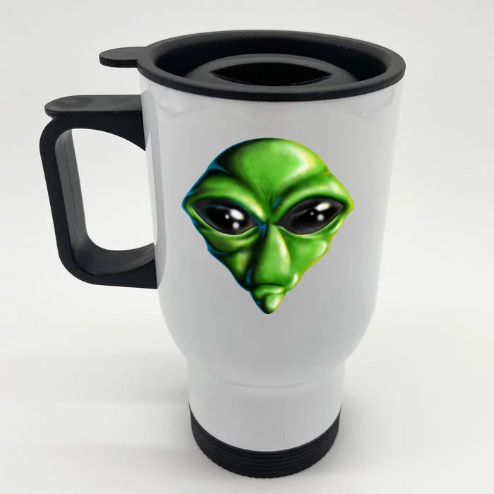 Alien Head Front & Back Stainless Steel Travel Mug