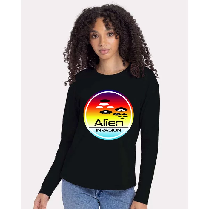 Alien Invasion Womens Cotton Relaxed Long Sleeve T-Shirt