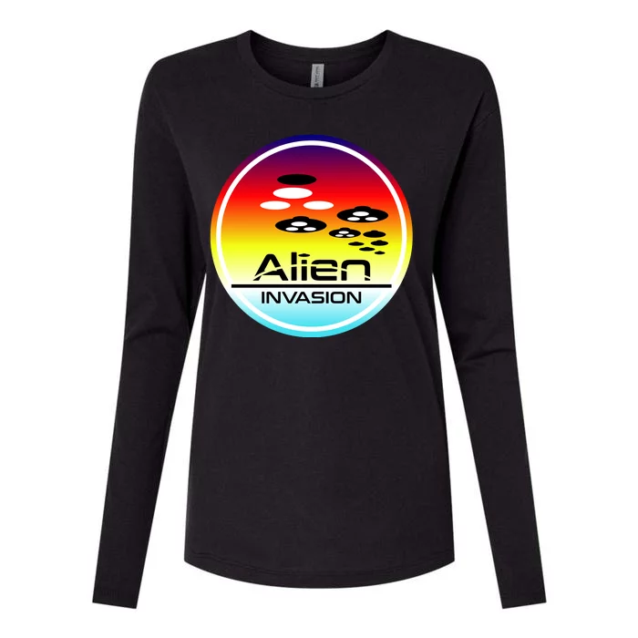 Alien Invasion Womens Cotton Relaxed Long Sleeve T-Shirt