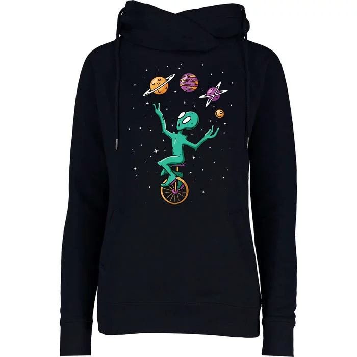 Alien Juggler Womens Funnel Neck Pullover Hood