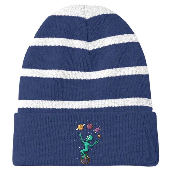 Alien Juggler Striped Beanie with Solid Band