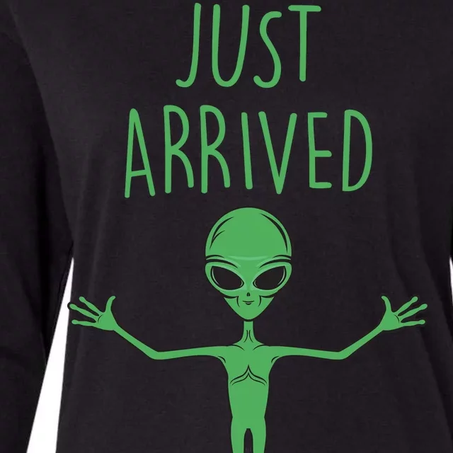 Alien Just Arrived Womens Cotton Relaxed Long Sleeve T-Shirt