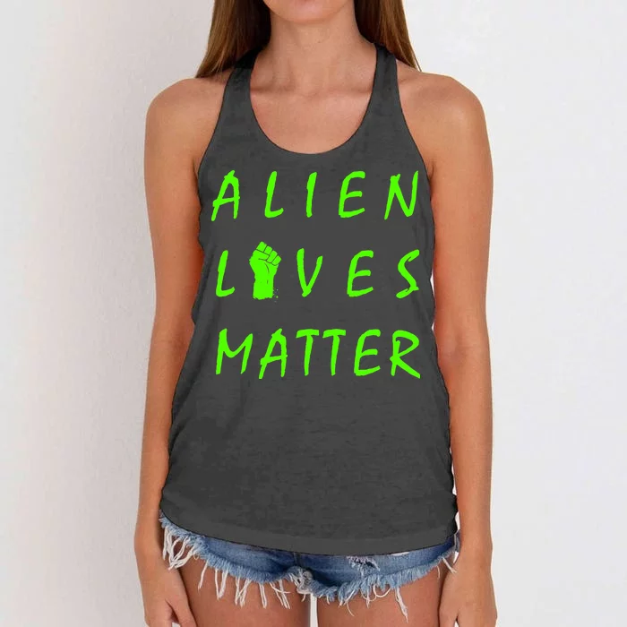 Alien Lives Matter Women's Knotted Racerback Tank