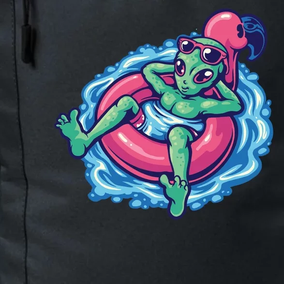 Alien On Flamingo Floaty Funny Daily Commute Backpack