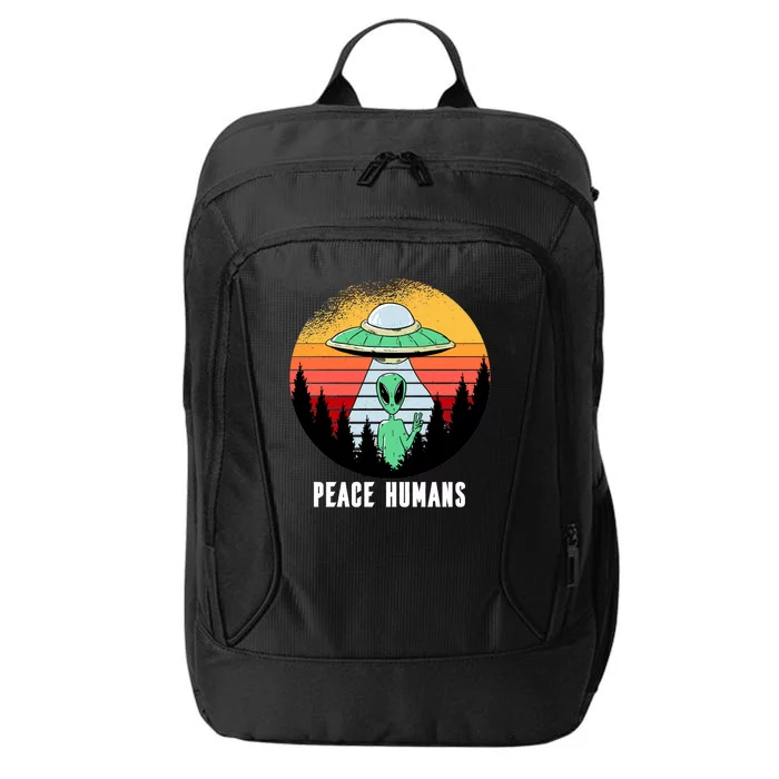 Alien Peace Humans City Backpack