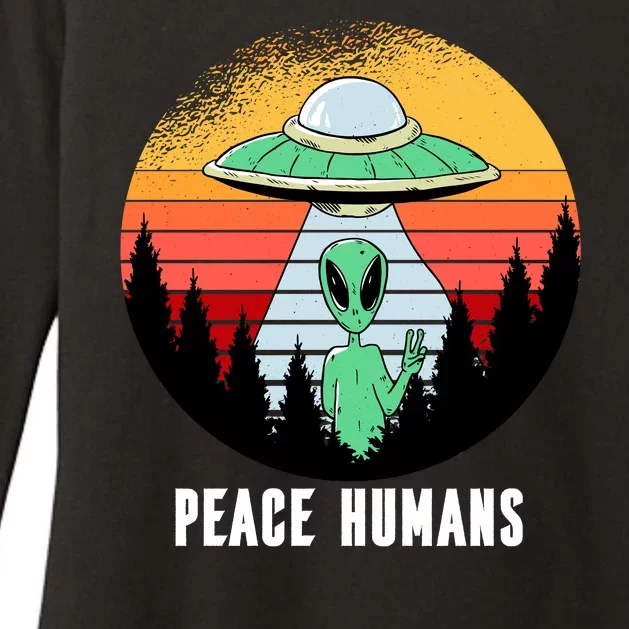 Alien Peace Humans Womens CVC Long Sleeve Shirt