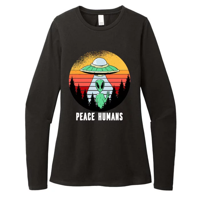 Alien Peace Humans Womens CVC Long Sleeve Shirt