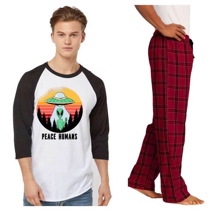 Alien Peace Humans Raglan Sleeve Pajama Set