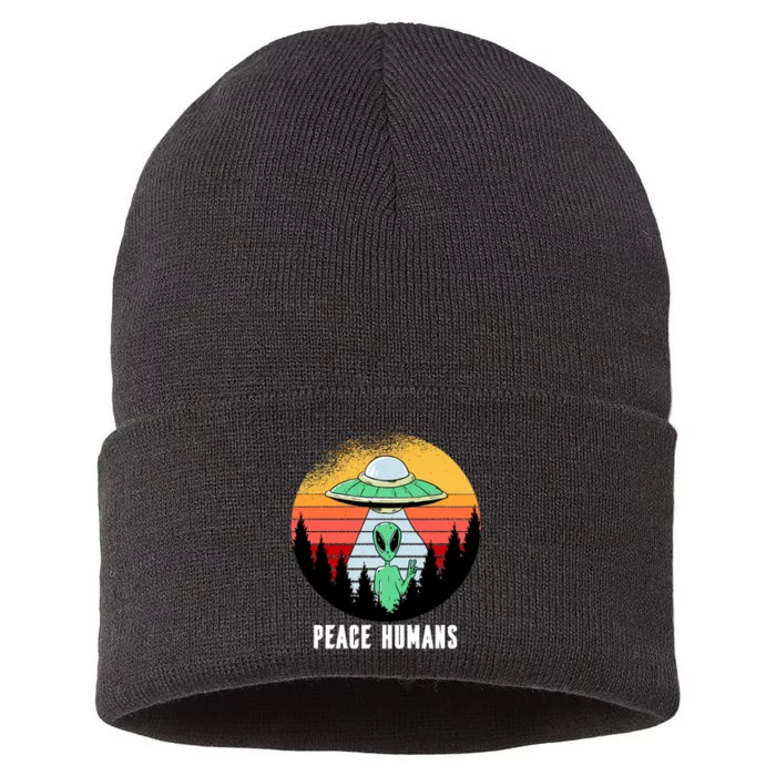 Alien Peace Humans Sustainable Knit Beanie