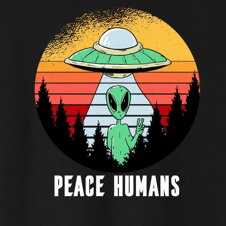 Alien Peace Humans Women's Crop Top Tee