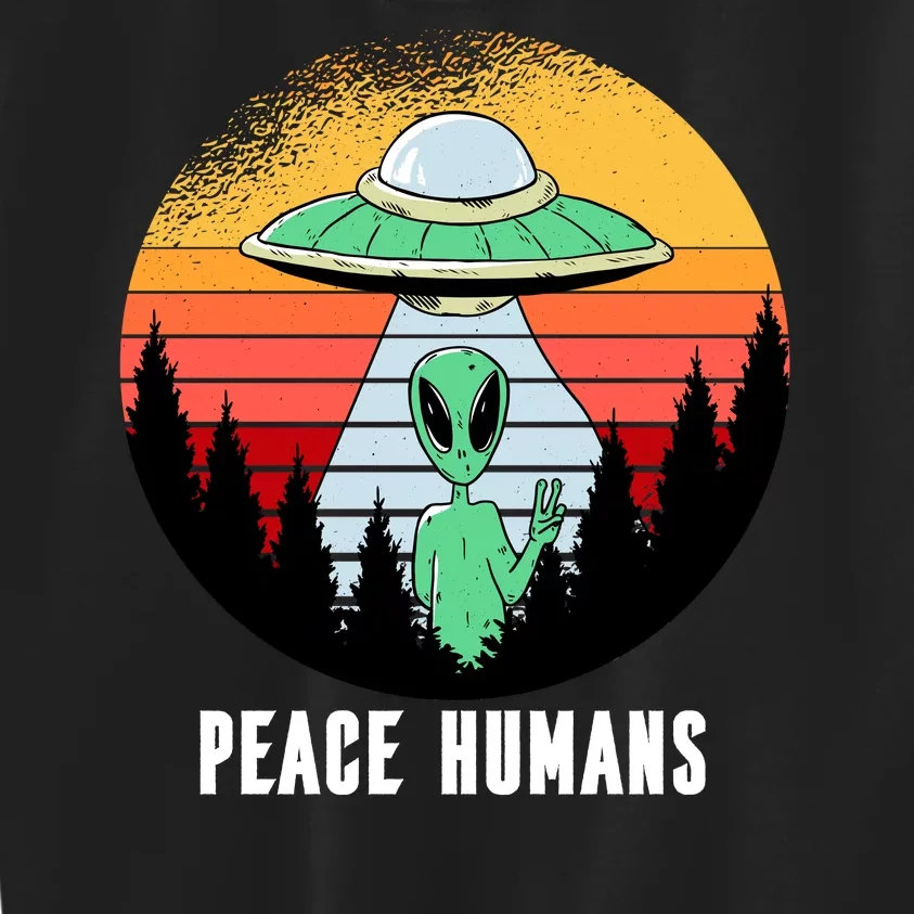 Alien Peace Humans Kids Sweatshirt