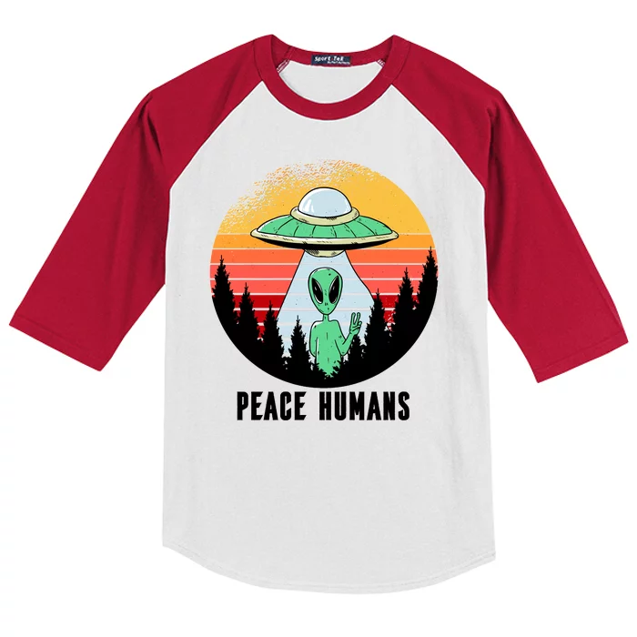 Alien Peace Humans Kids Colorblock Raglan Jersey