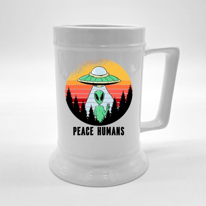 Alien Peace Humans Front & Back Beer Stein