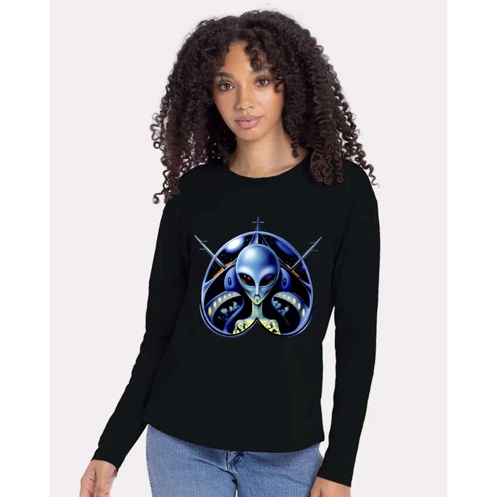 Alien Pilot Womens Cotton Relaxed Long Sleeve T-Shirt