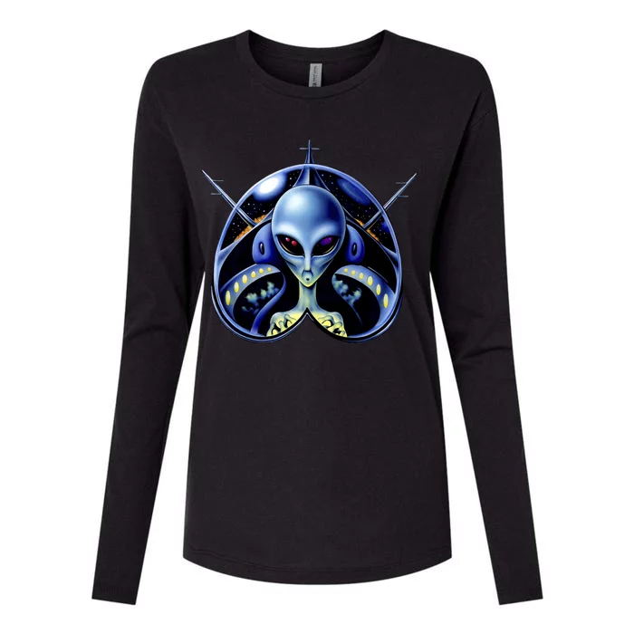 Alien Pilot Womens Cotton Relaxed Long Sleeve T-Shirt